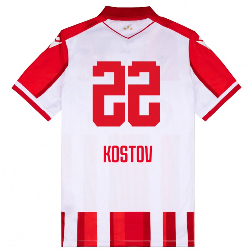 Danxen Damen Vasilije Kostov #22 Rot Weiß Heimtrikot Trikot 2025/26 T-Shirt