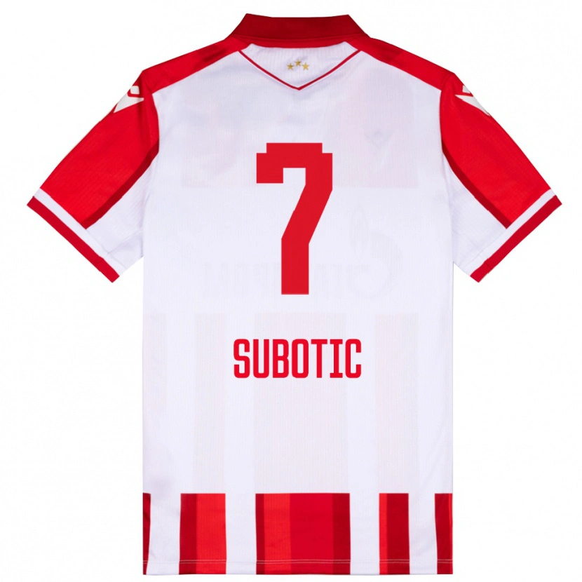 Danxen Damen Vasilije Subotic #7 Rot Weiß Heimtrikot Trikot 2025/26 T-Shirt