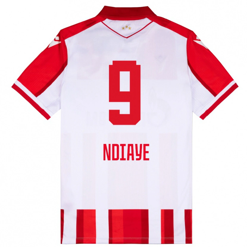 Danxen Damen Cherif Ndiaye #9 Rot Weiß Heimtrikot Trikot 2025/26 T-Shirt