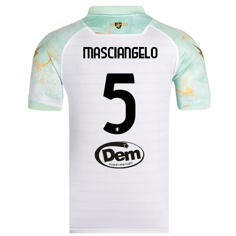 Danxen Damen Edoardo Masciangelo #5 Weiß Schwarz Auswärtstrikot Trikot 2025/26 T-Shirt