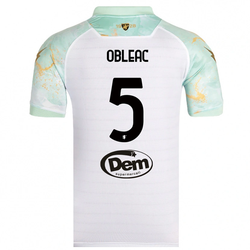 Danxen Damen Matteo Obleac #5 Weiß Schwarz Auswärtstrikot Trikot 2025/26 T-Shirt