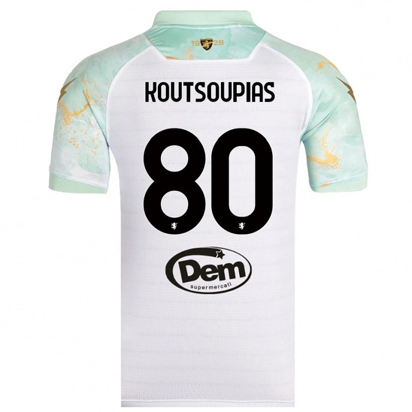 Danxen Damen Ilias Koutsoupias #80 Weiß Schwarz Auswärtstrikot Trikot 2025/26 T-Shirt