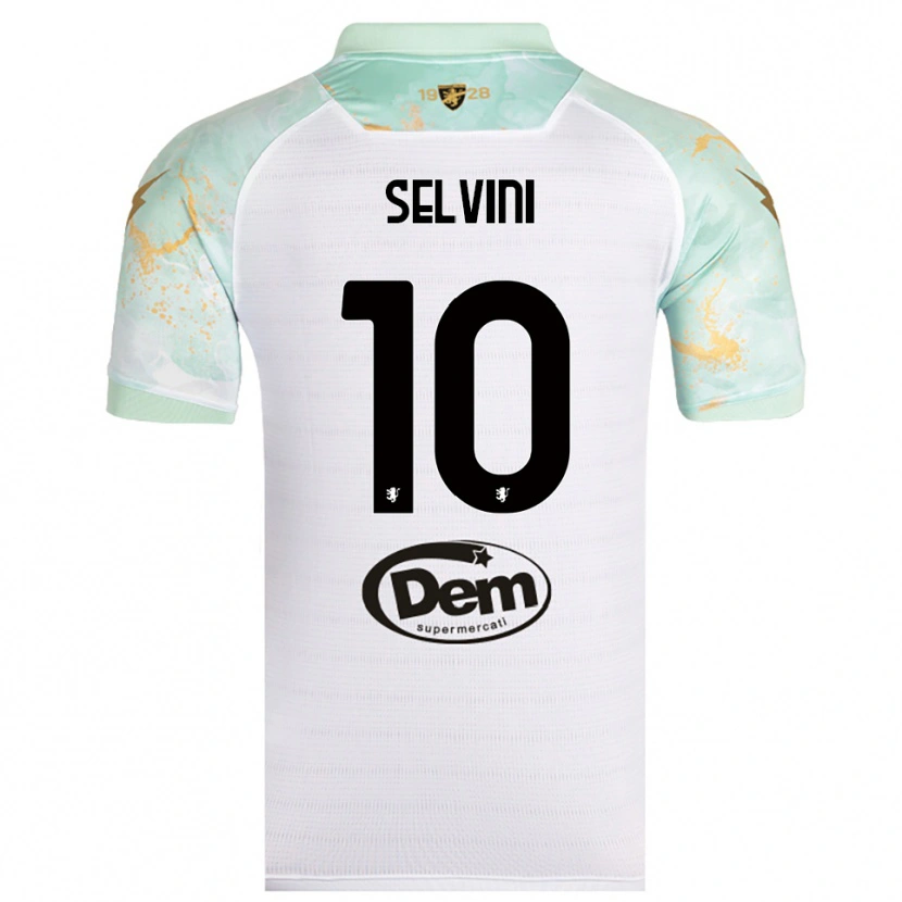 Danxen Damen Alessandro Selvini #10 Weiß Schwarz Auswärtstrikot Trikot 2025/26 T-Shirt