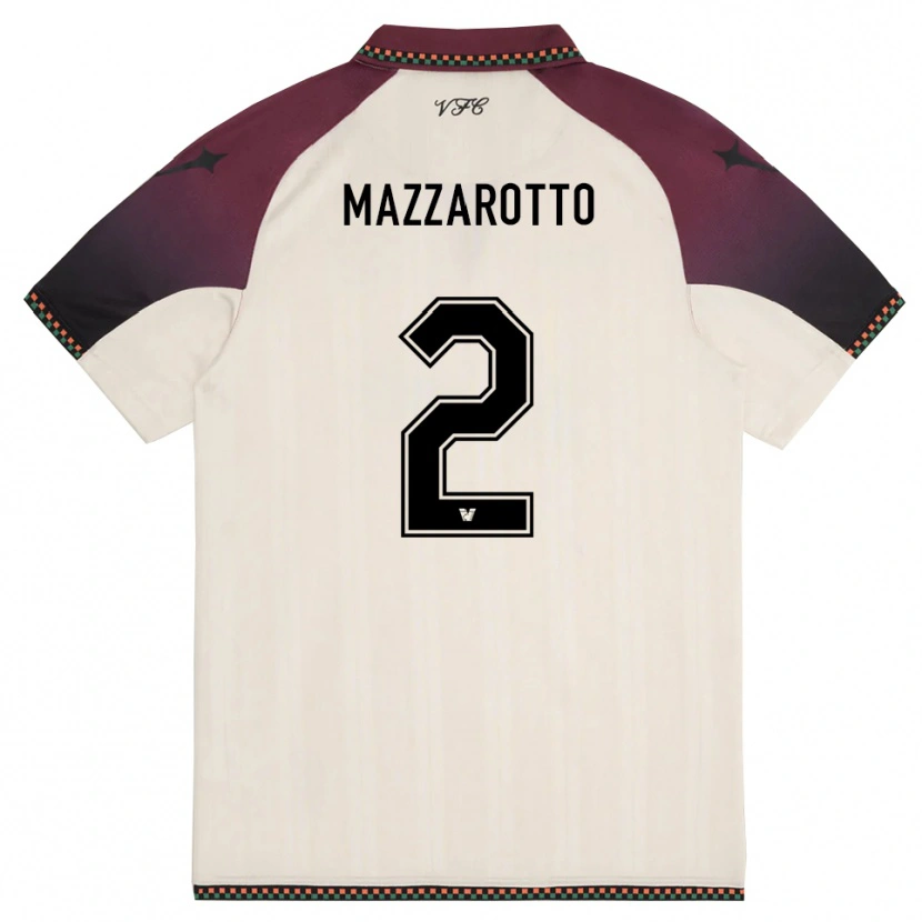Danxen Damen Jacopo Mazzarotto #2 Cremefarben Burgund Auswärtstrikot Trikot 2025/26 T-Shirt