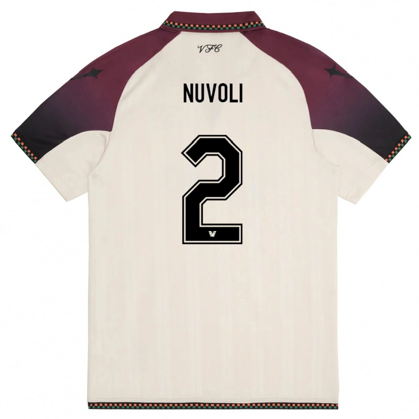 Danxen Damen Francesco Nuvoli #2 Cremefarben Burgund Auswärtstrikot Trikot 2025/26 T-Shirt