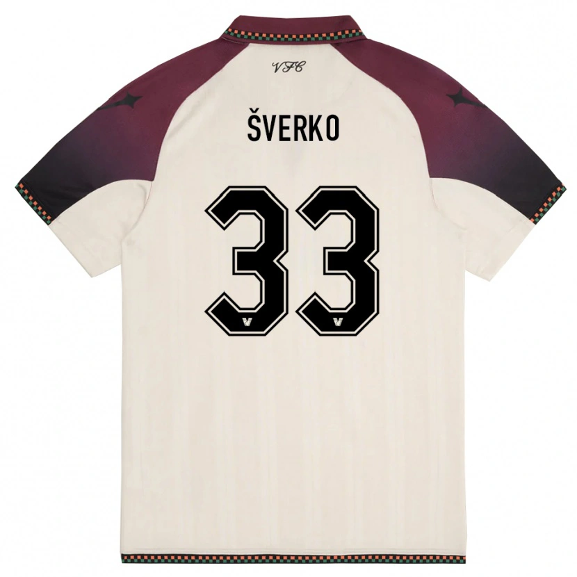 Danxen Damen Marin Šverko #33 Cremefarben Burgund Auswärtstrikot Trikot 2025/26 T-Shirt