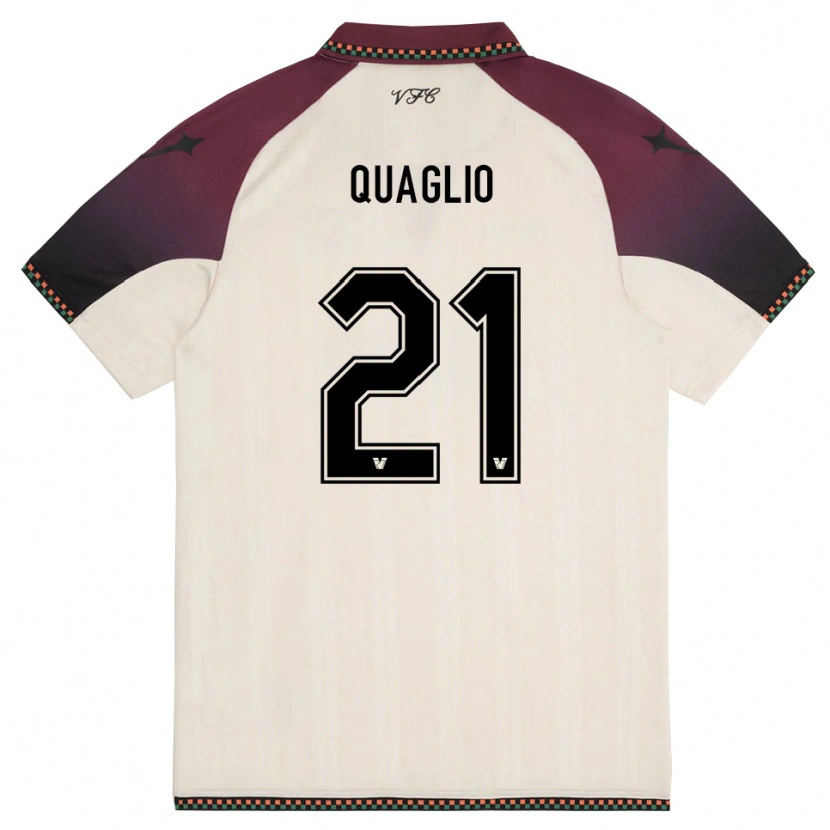 Danxen Damen Anna Quaglio #21 Cremefarben Burgund Auswärtstrikot Trikot 2025/26 T-Shirt