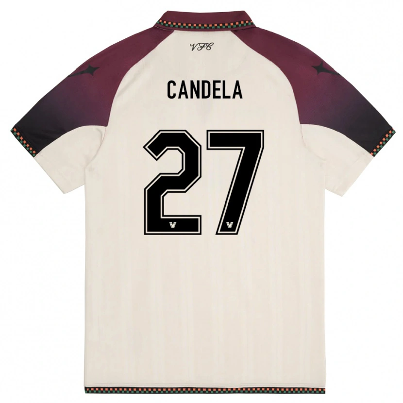 Danxen Damen Antonio Candela #27 Cremefarben Burgund Auswärtstrikot Trikot 2025/26 T-Shirt