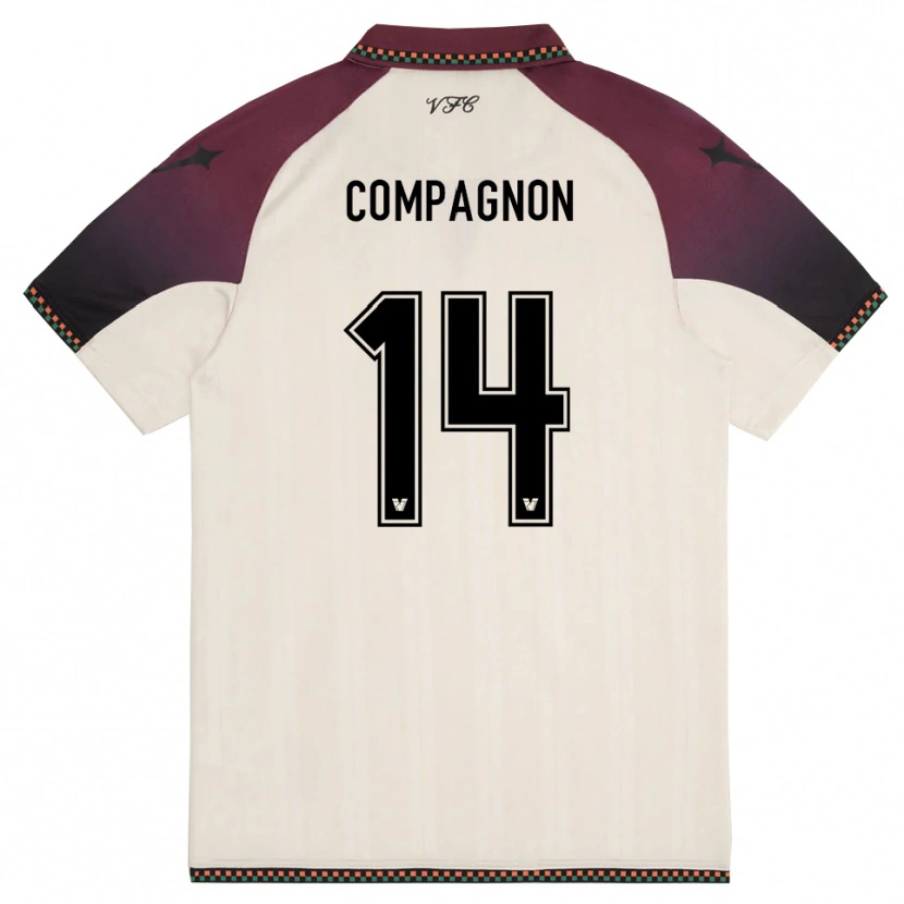 Danxen Damen Mattia Compagnon #14 Cremefarben Burgund Auswärtstrikot Trikot 2025/26 T-Shirt