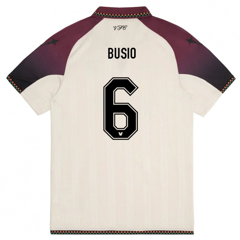 Danxen Damen Gianluca Busio #6 Cremefarben Burgund Auswärtstrikot Trikot 2025/26 T-Shirt