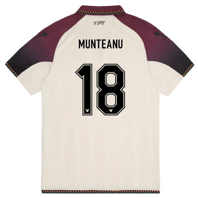 Danxen Damen Denis Munteanu #18 Cremefarben Burgund Auswärtstrikot Trikot 2025/26 T-Shirt