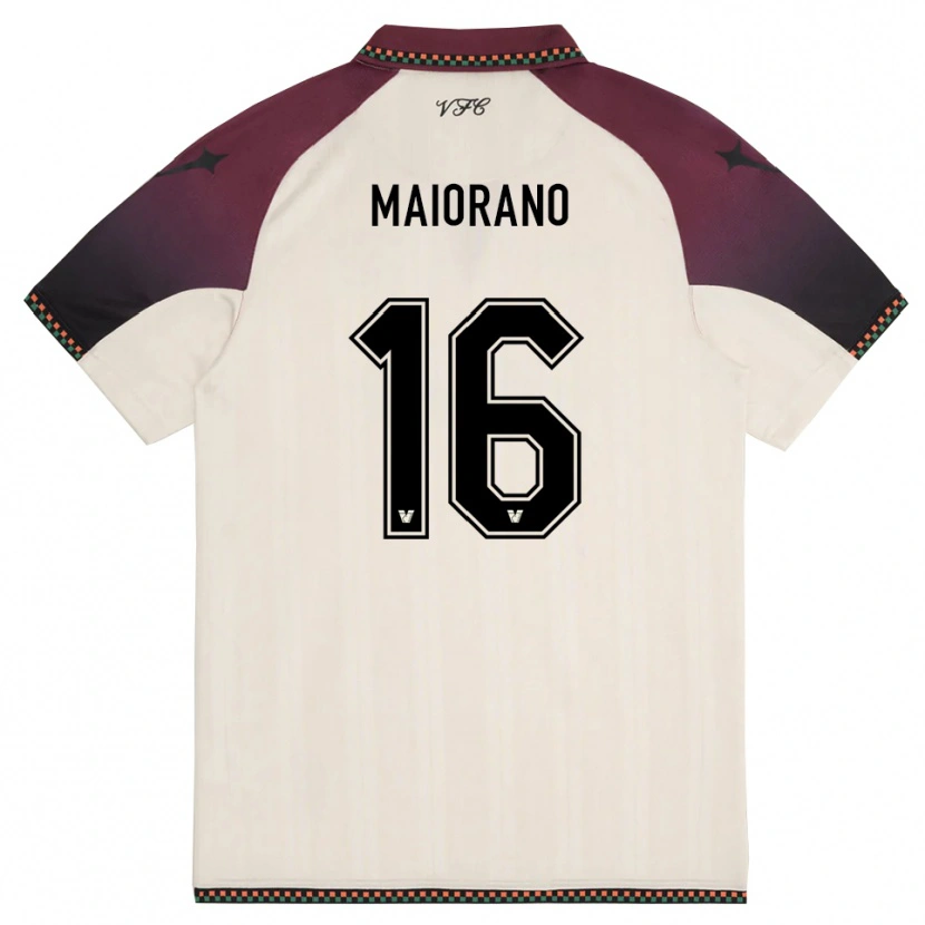 Danxen Damen Francesco Maiorano #16 Cremefarben Burgund Auswärtstrikot Trikot 2025/26 T-Shirt