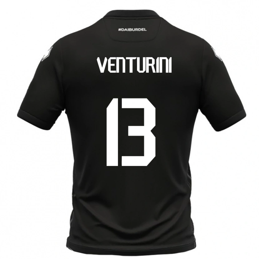 Danxen Damen Diego Venturini #13 Schwarz Weiß Auswärtstrikot Trikot 2025/26 T-Shirt