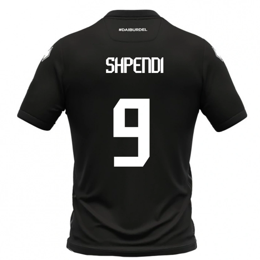 Danxen Damen Cristian Shpendi #9 Schwarz Weiß Auswärtstrikot Trikot 2025/26 T-Shirt