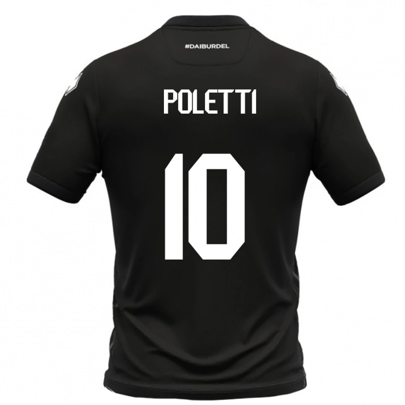 Danxen Damen Thomas Poletti #10 Schwarz Weiß Auswärtstrikot Trikot 2025/26 T-Shirt