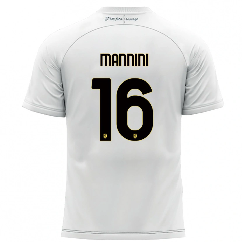 Danxen Damen Mattia Mannini #16 Weiß Gelb Auswärtstrikot Trikot 2025/26 T-Shirt