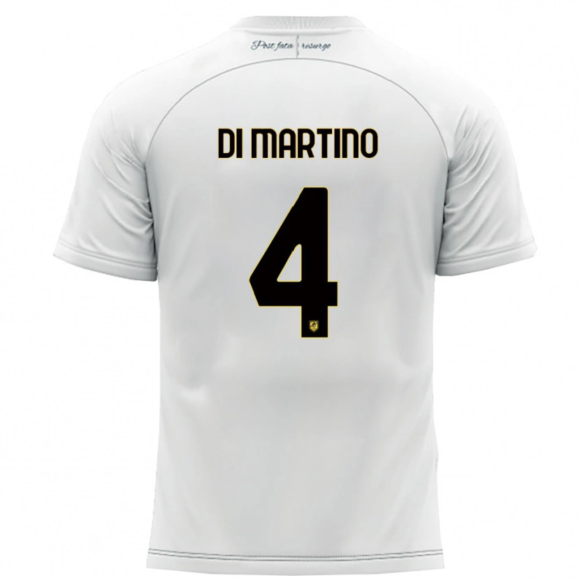 Danxen Damen Mattia Di Martino #4 Weiß Gelb Auswärtstrikot Trikot 2025/26 T-Shirt