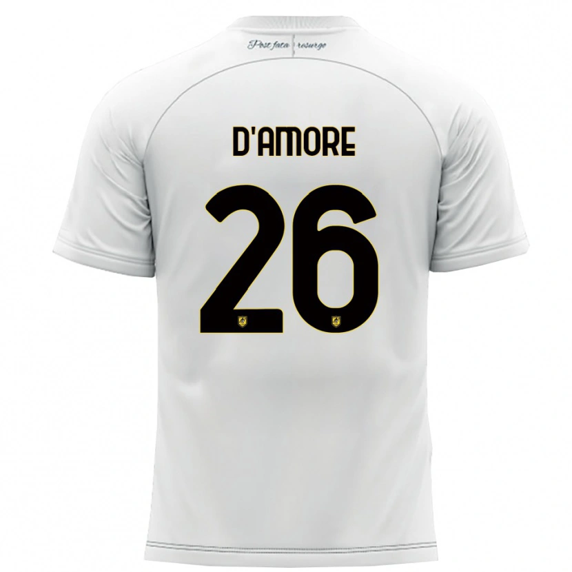 Danxen Damen Francesco D'amore #26 Weiß Gelb Auswärtstrikot Trikot 2025/26 T-Shirt