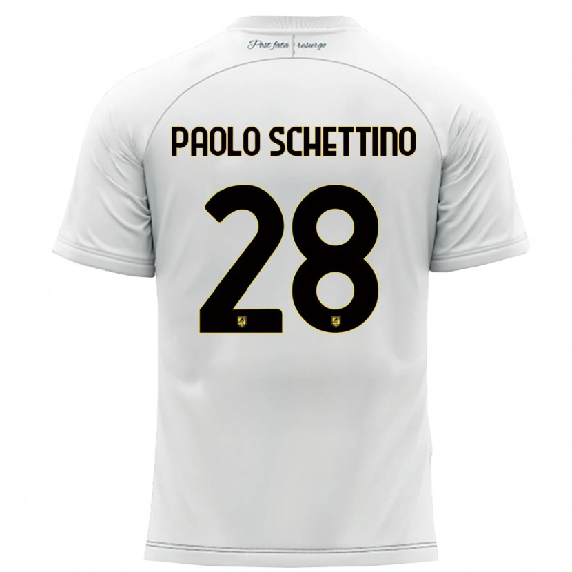 Danxen Damen Francesco Paolo Schettino #28 Weiß Gelb Auswärtstrikot Trikot 2025/26 T-Shirt