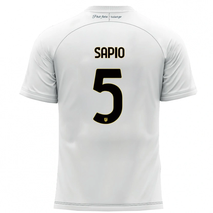 Danxen Damen Jacopo Sapio #5 Weiß Gelb Auswärtstrikot Trikot 2025/26 T-Shirt