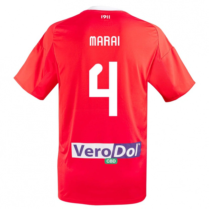 Danxen Damen Cristian Marai #4 Rot Weiß Auswärtstrikot Trikot 2025/26 T-Shirt