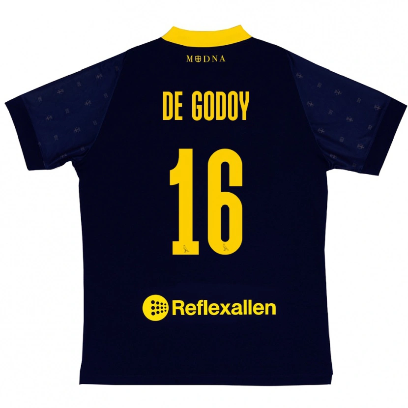 Danxen Damen Patrick Pîrv De Godoy #16 Marineblau Gelb Auswärtstrikot Trikot 2025/26 T-Shirt