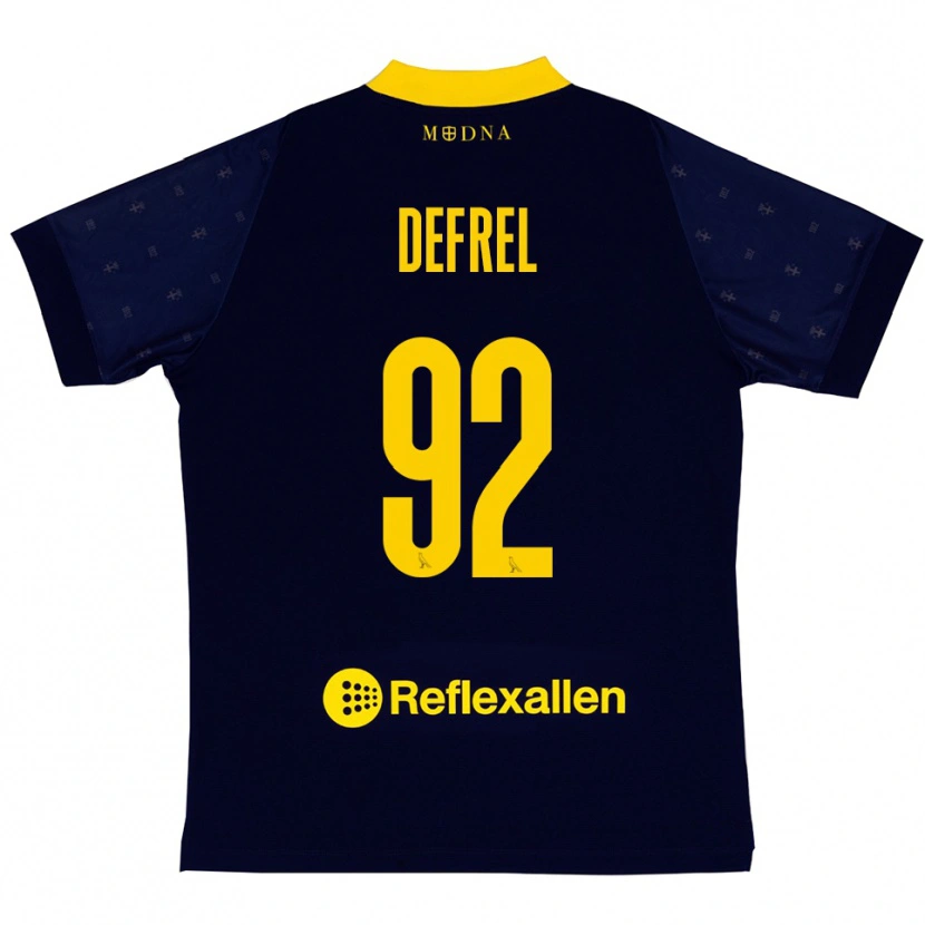 Danxen Damen Grégoire Defrel #92 Marineblau Gelb Auswärtstrikot Trikot 2025/26 T-Shirt