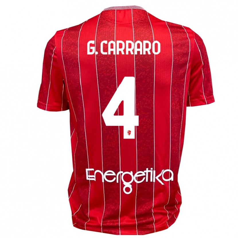 Danxen Damen Giulio Carraro #4 Rot Weiß Auswärtstrikot Trikot 2025/26 T-Shirt