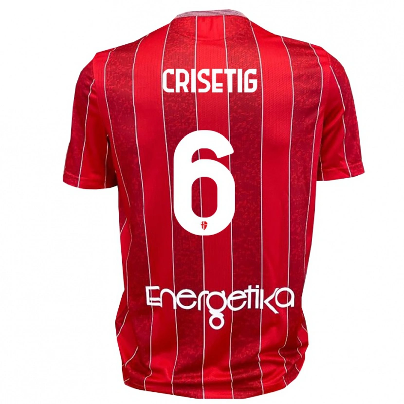 Danxen Damen Lorenzo Crisetig #6 Rot Weiß Auswärtstrikot Trikot 2025/26 T-Shirt