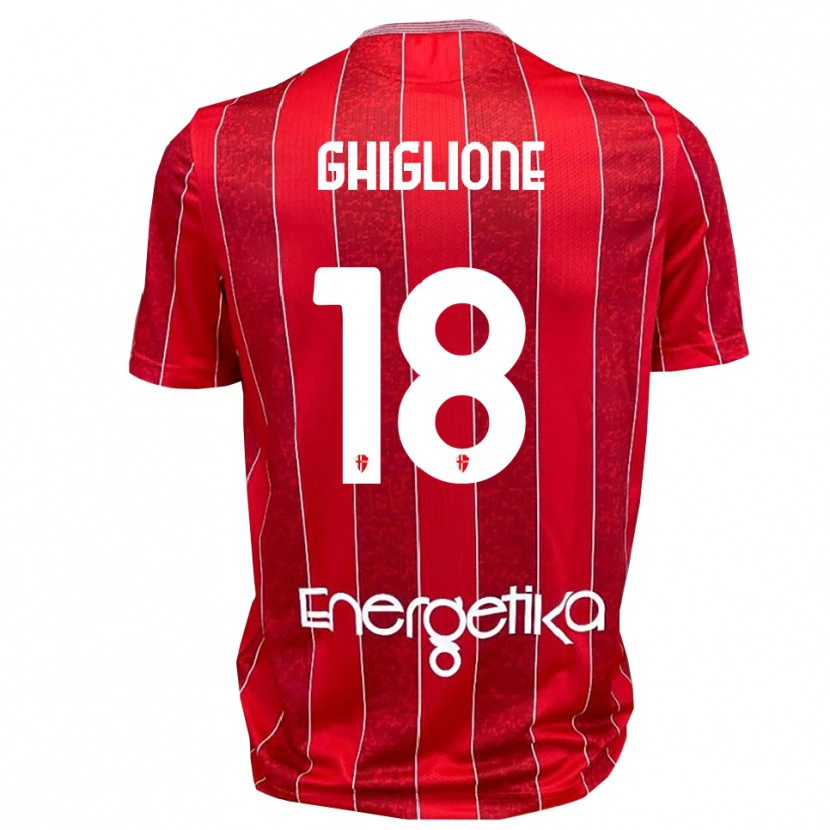 Danxen Damen Paolo Ghiglione #18 Rot Weiß Auswärtstrikot Trikot 2025/26 T-Shirt