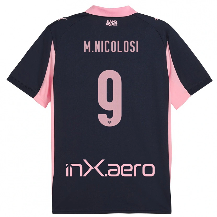 Danxen Damen Maurizio Nicolosi #9 Marineblau Pink Auswärtstrikot Trikot 2025/26 T-Shirt