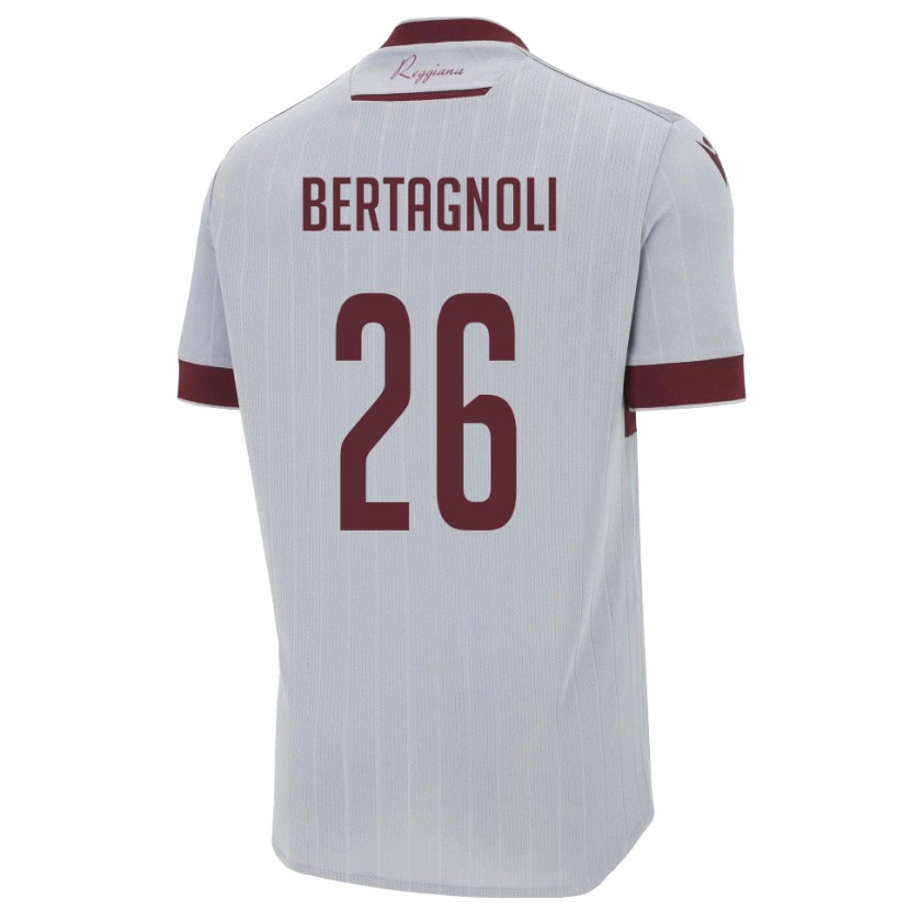 Danxen Damen Massimo Bertagnoli #26 Burgund Weiß Auswärtstrikot Trikot 2025/26 T-Shirt