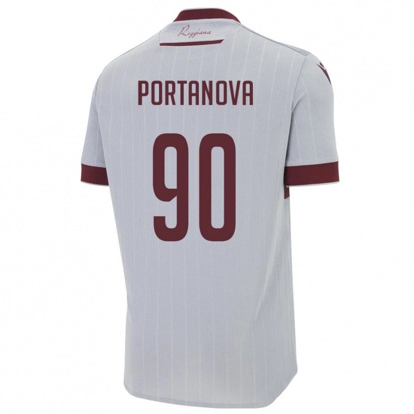 Danxen Damen Manolo Portanova #90 Burgund Weiß Auswärtstrikot Trikot 2025/26 T-Shirt