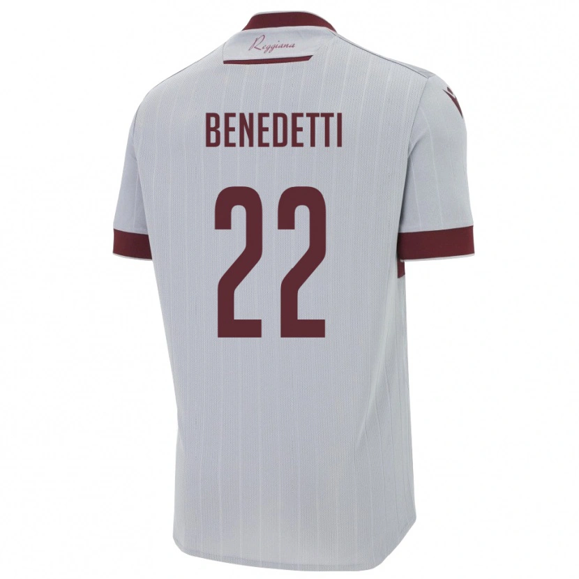 Danxen Damen Samuele Benedetti #22 Burgund Weiß Auswärtstrikot Trikot 2025/26 T-Shirt