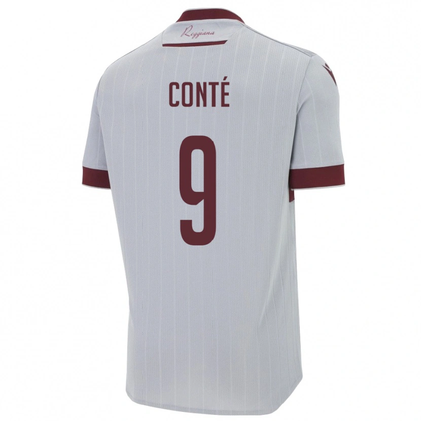 Danxen Damen Oumar Conté #9 Burgund Weiß Auswärtstrikot Trikot 2025/26 T-Shirt