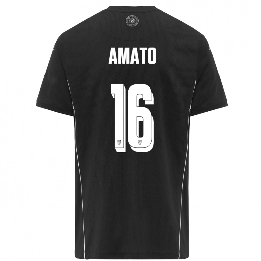 Danxen Damen Salvatore Amato #16 Schwarz Weiß Auswärtstrikot Trikot 2025/26 T-Shirt