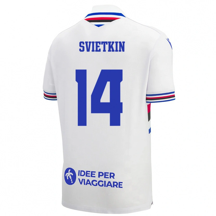 Danxen Damen Tomas Svietkin #14 Weiß Blau Rot Auswärtstrikot Trikot 2025/26 T-Shirt