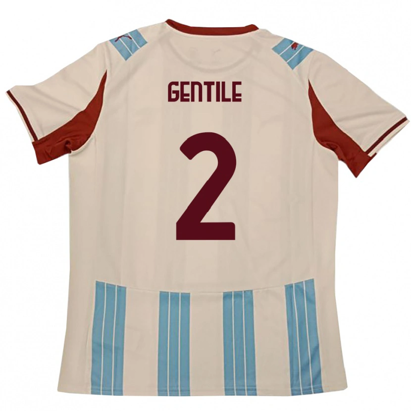 Danxen Damen Davide Gentile #2 Himmelblau Weiß Auswärtstrikot Trikot 2025/26 T-Shirt