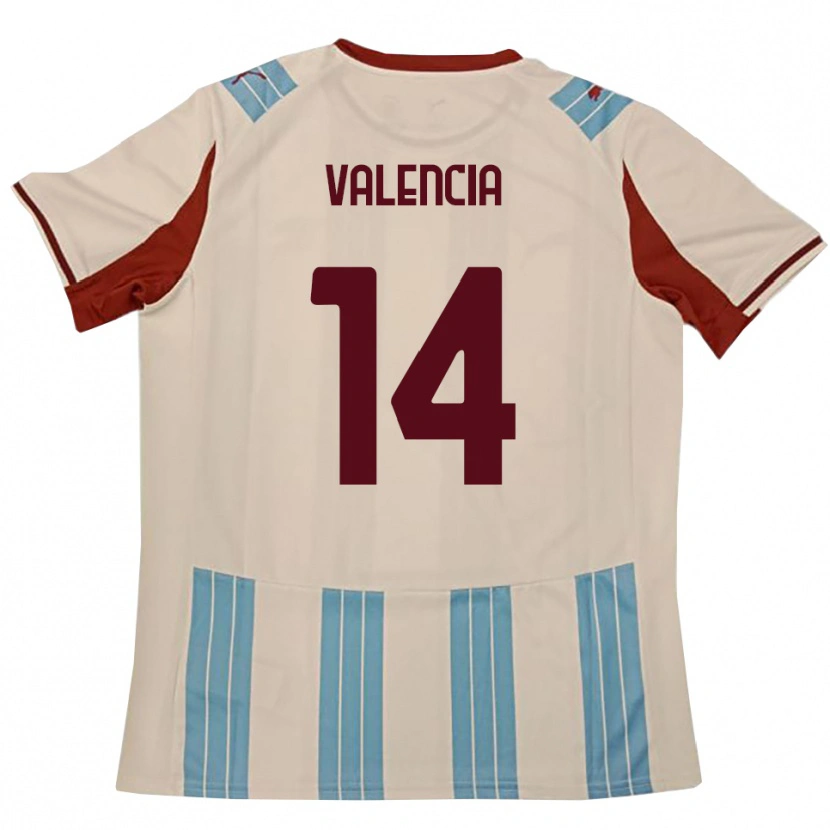 Danxen Damen Diego Valencia #14 Himmelblau Weiß Auswärtstrikot Trikot 2025/26 T-Shirt