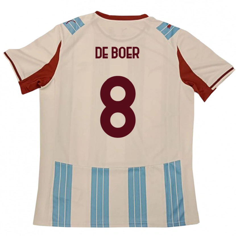 Danxen Damen Kees De Boer #8 Himmelblau Weiß Auswärtstrikot Trikot 2025/26 T-Shirt