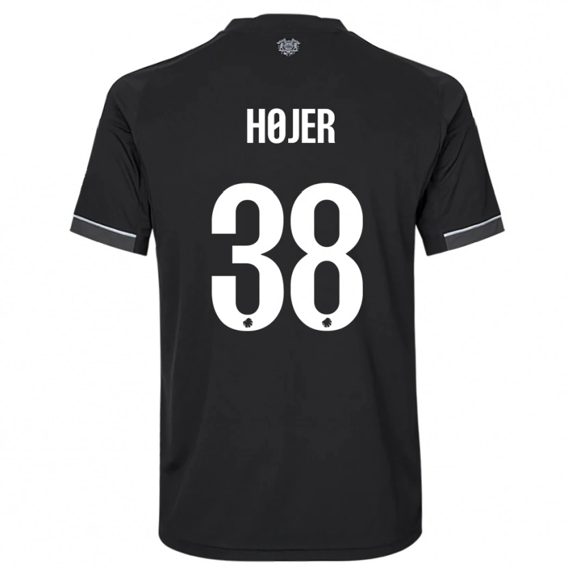 Danxen Damen Oliver Højer #38 Schwarz Weiß Auswärtstrikot Trikot 2025/26 T-Shirt