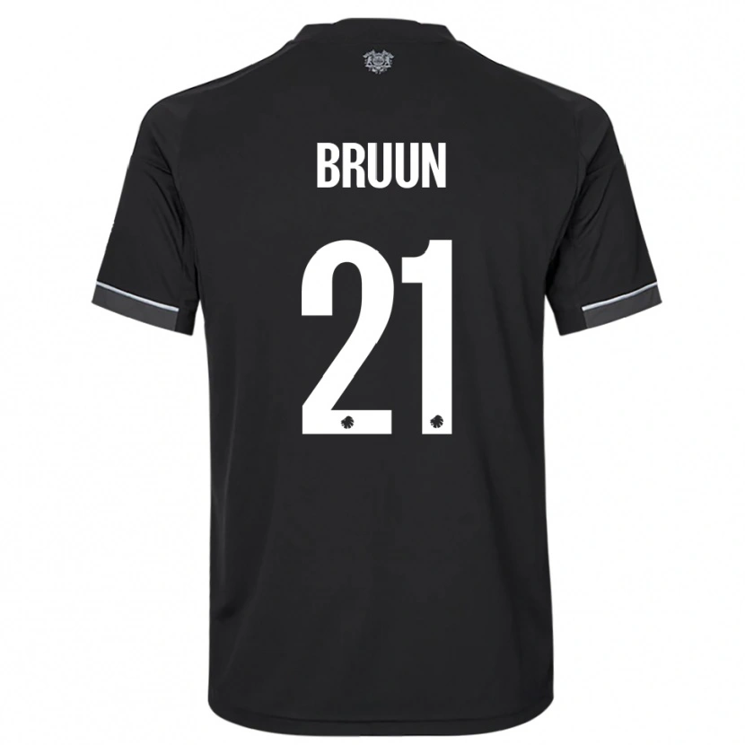 Danxen Damen Alfred Bruun #21 Schwarz Weiß Auswärtstrikot Trikot 2025/26 T-Shirt