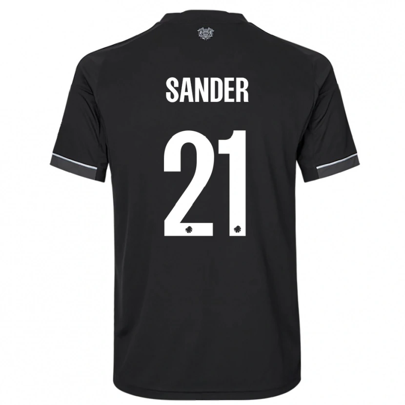 Danxen Damen Theo Sander #21 Schwarz Weiß Auswärtstrikot Trikot 2025/26 T-Shirt