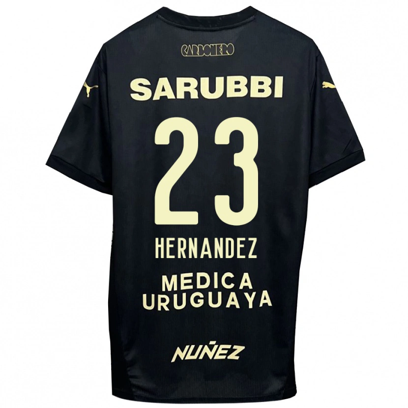 Danxen Damen Abel Hernandez #23 Schwarz Gold Auswärtstrikot Trikot 2025/26 T-Shirt