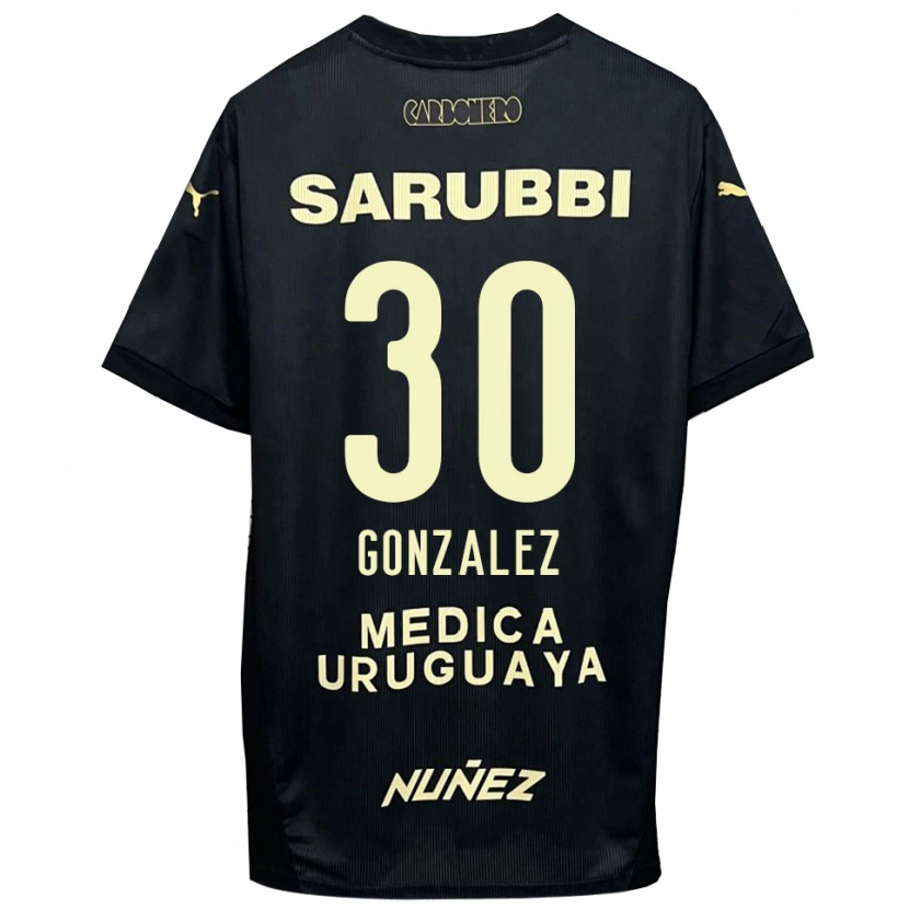 Danxen Damen Ángel González #30 Schwarz Gold Auswärtstrikot Trikot 2025/26 T-Shirt