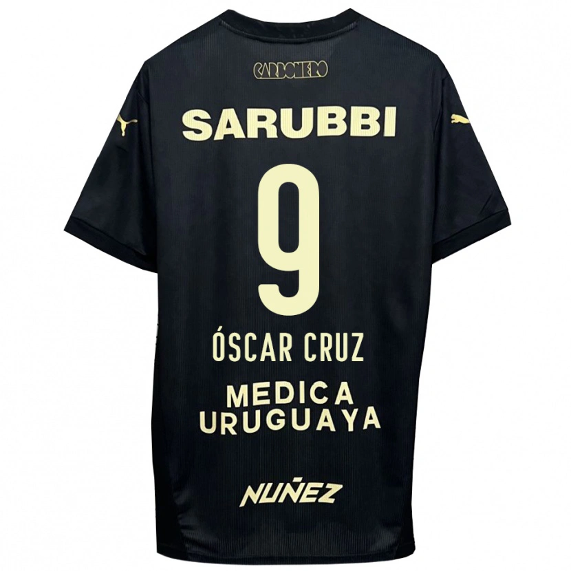 Danxen Damen Óscar Cruz #9 Schwarz Gold Auswärtstrikot Trikot 2025/26 T-Shirt