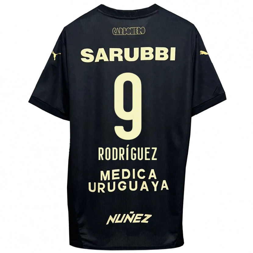 Danxen Damen Agustín Rodríguez #9 Schwarz Gold Auswärtstrikot Trikot 2025/26 T-Shirt