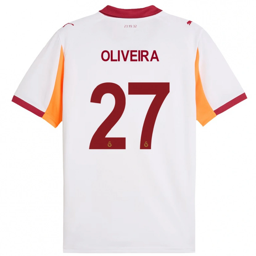 Danxen Damen Sergio Oliveira #27 Weiß Rot Auswärtstrikot Trikot 2025/26 T-Shirt