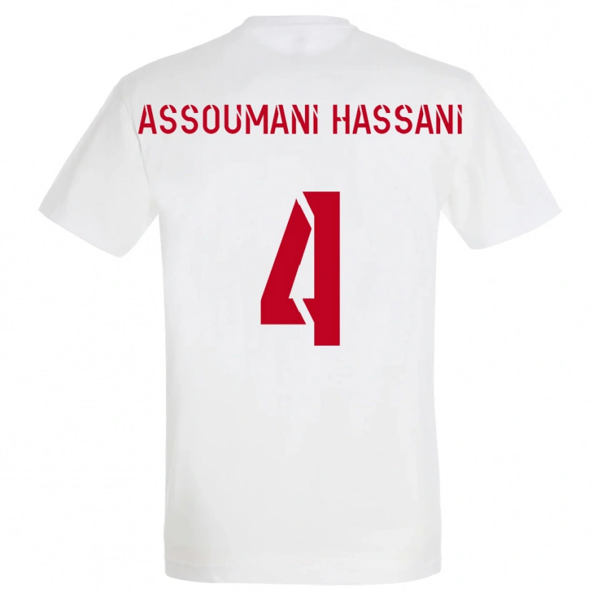 Danxen Damen Nassim Assoumani Hassani #4 Weiß Rot Gelb Auswärtstrikot Trikot 2025/26 T-Shirt