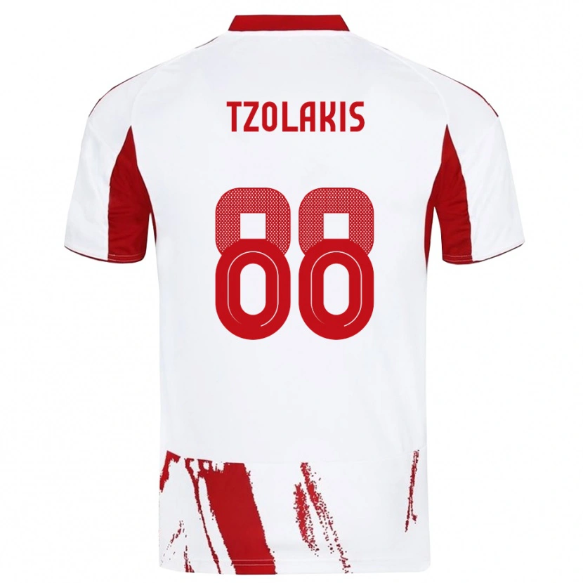 Danxen Damen Konstantinos Tzolakis #88 Weiß Rot Auswärtstrikot Trikot 2025/26 T-Shirt